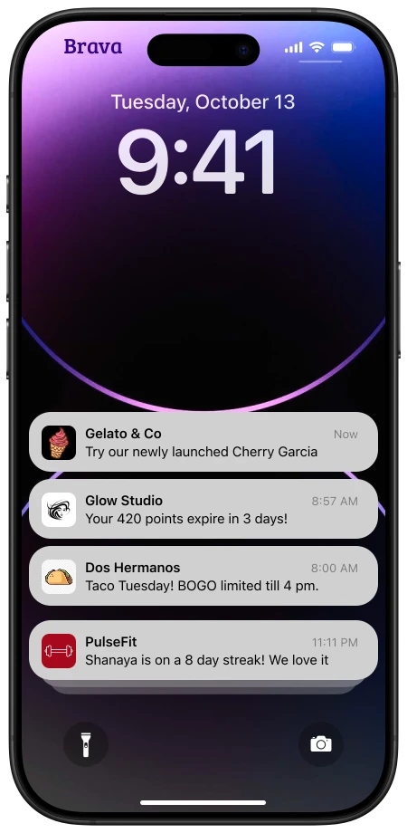 Push notifications on lock screen