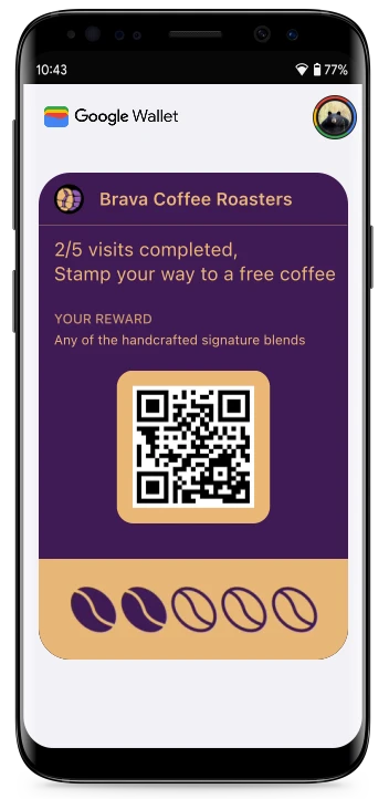 Digital loyalty card in Google Wallet