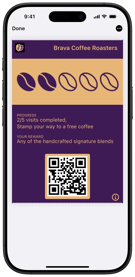 Digital loyalty card in Apple Wallet